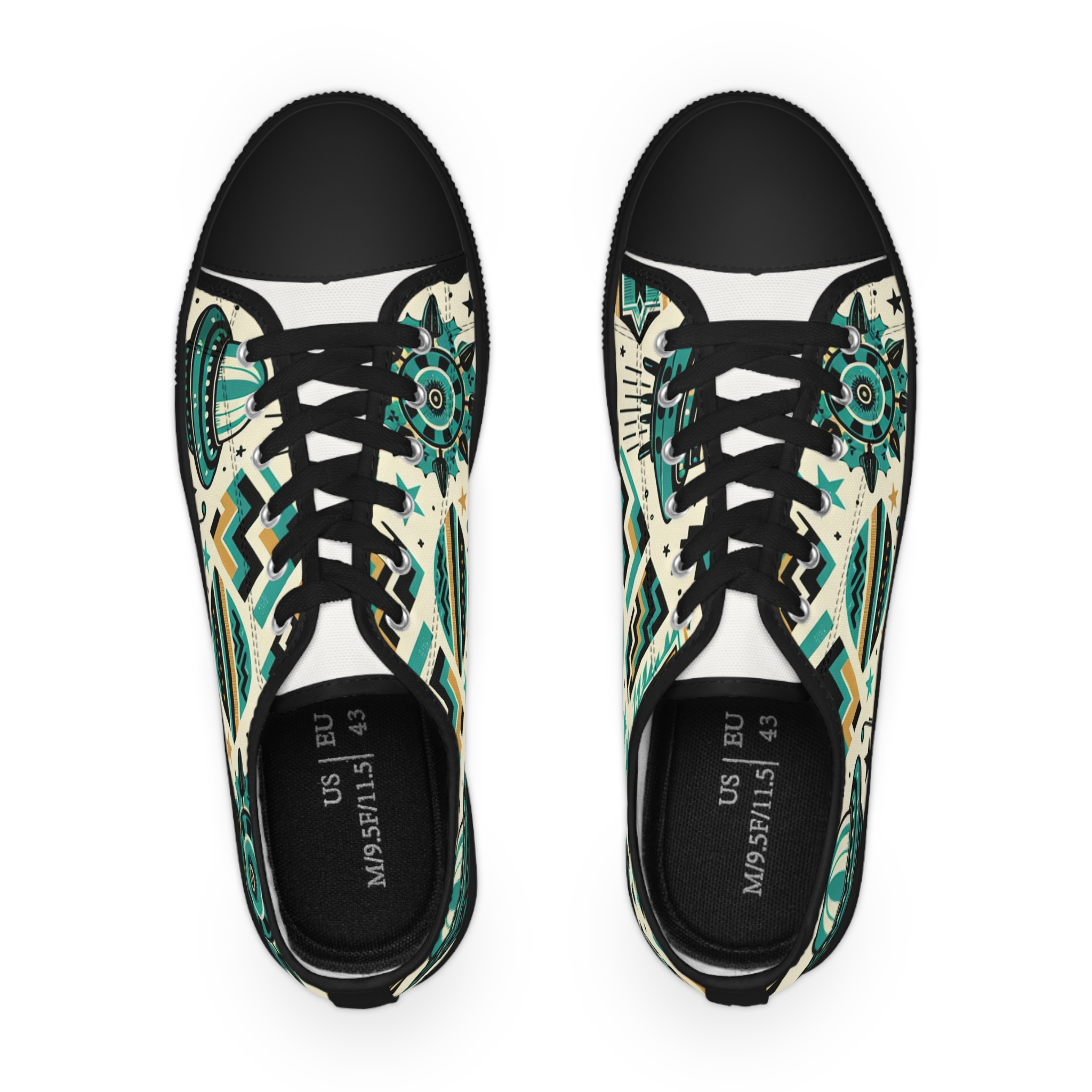 Turquoise UFO - Men's Lowtop Sneakers - Image 2