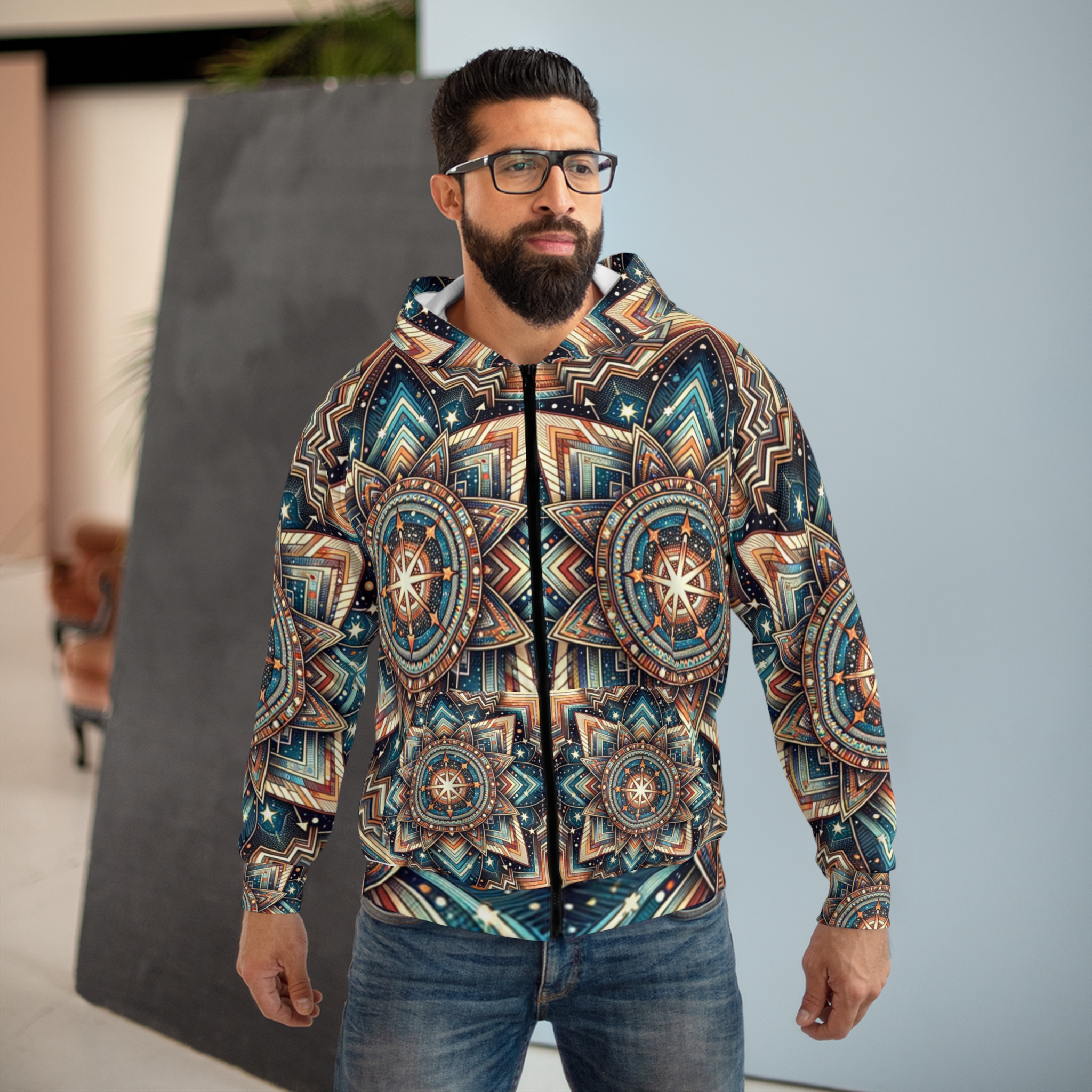 Zara Starbeam Hoodie — Tan Mandala - Image 3