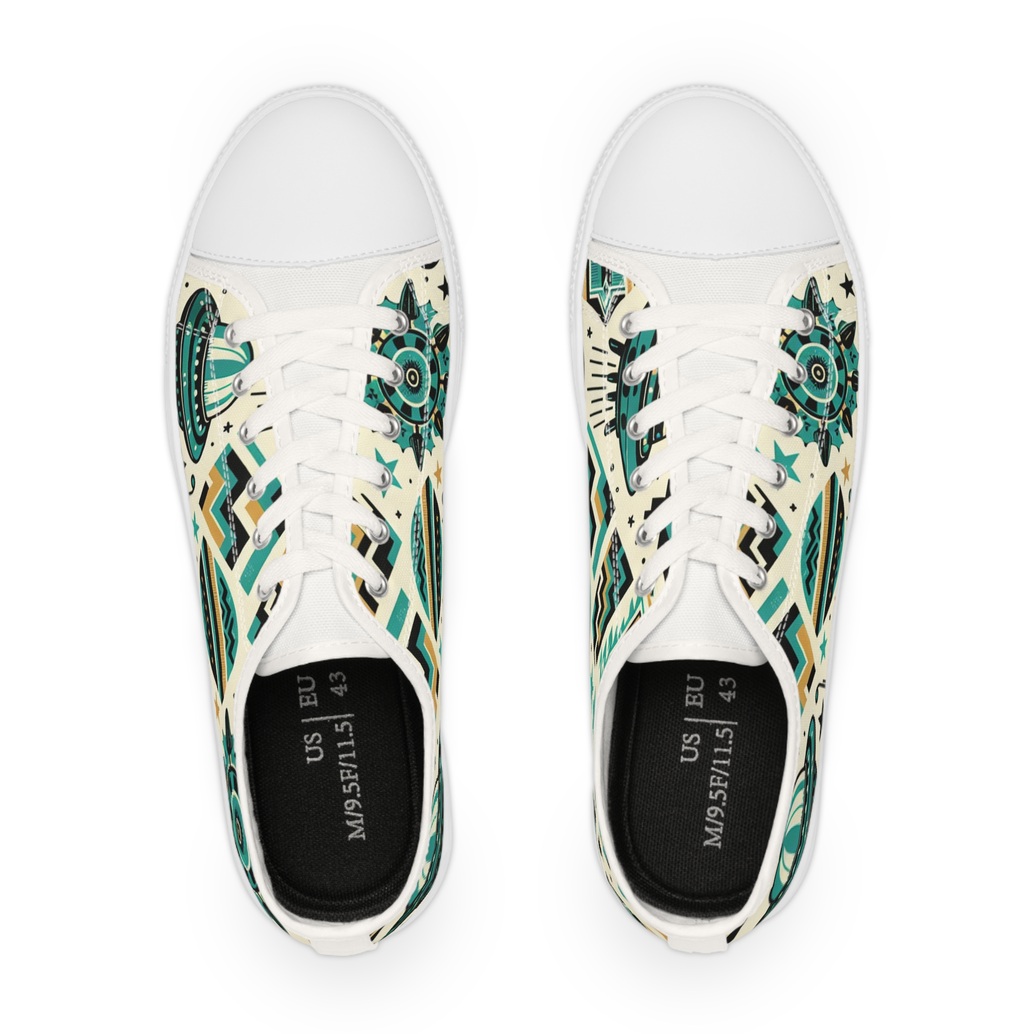 Turquoise UFO - Men's Lowtop Sneakers - Image 6