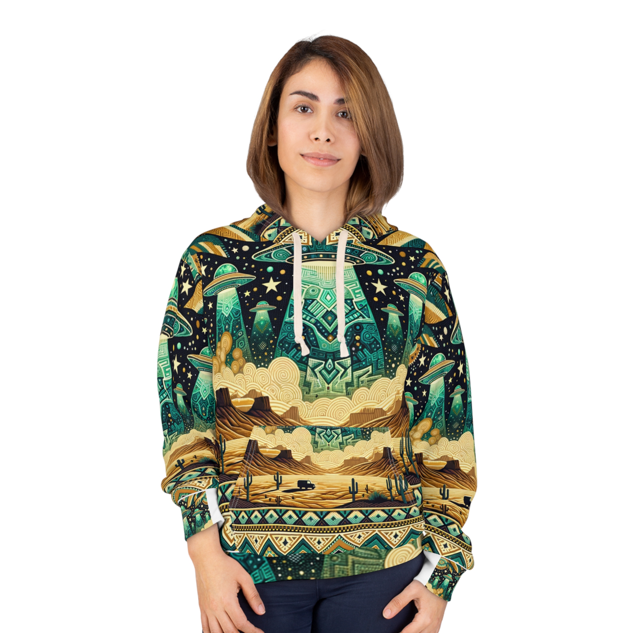 Turquoise UFO Southwestern Hoodie - Image 3