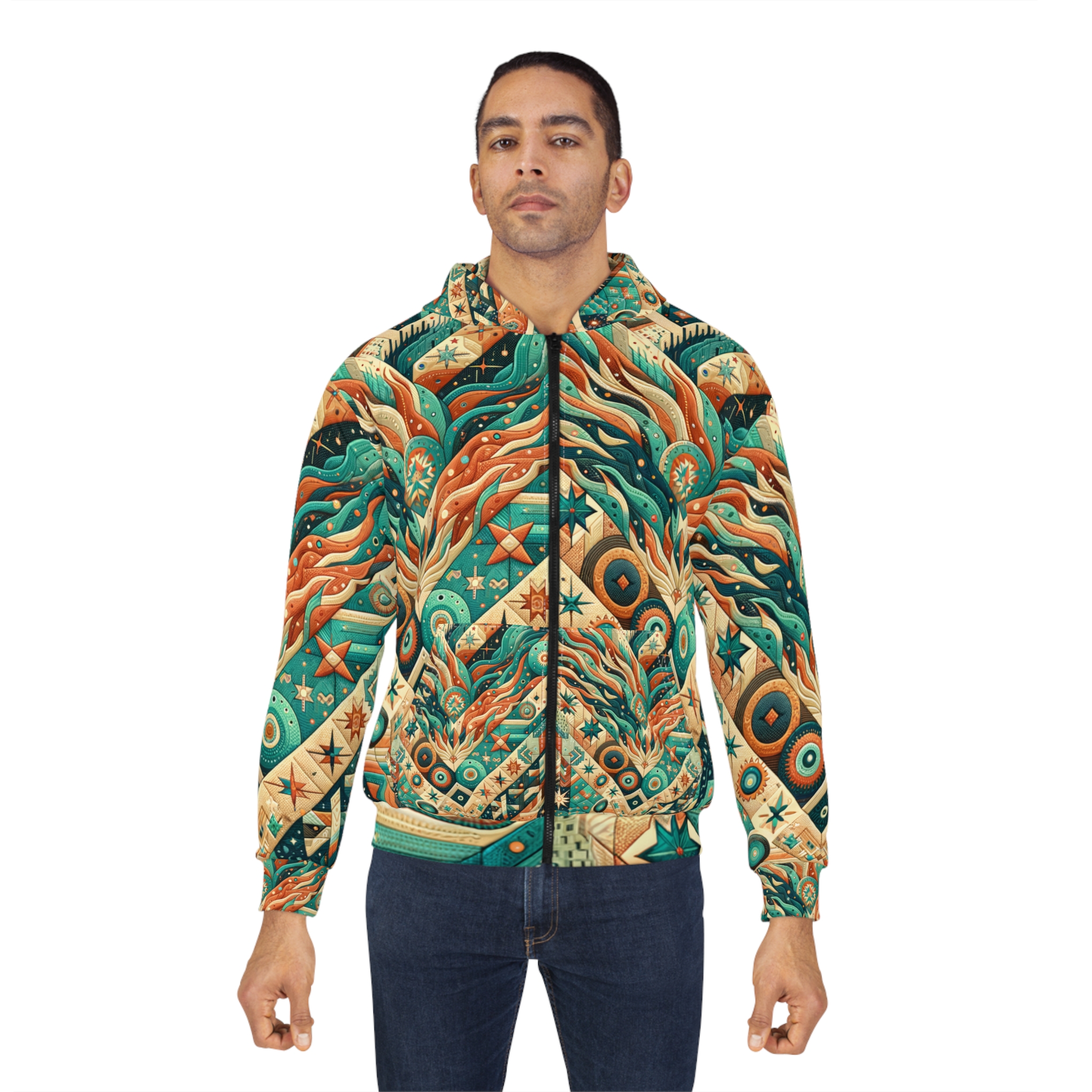 Zara Stardust Zip Hoodie — Flame Current - Image 4