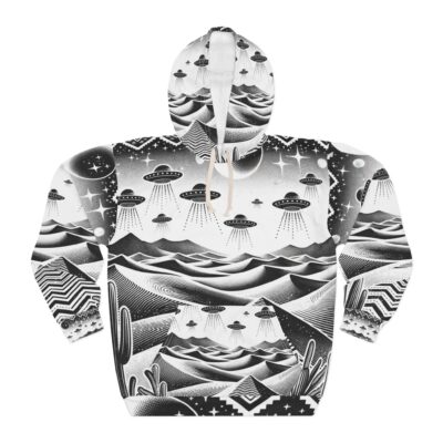 UFO Hoodie - Black and White Desert Themed